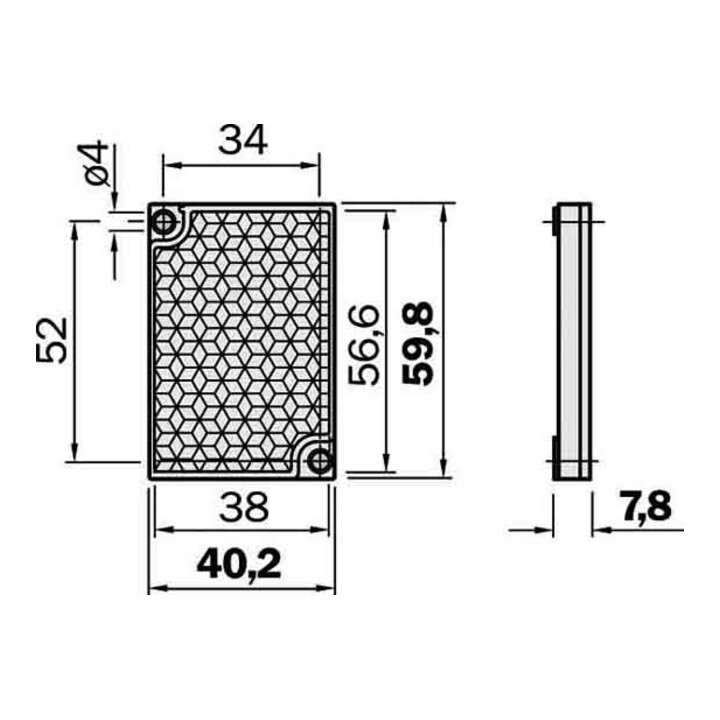 B-Ware Sick Reflektor Reflektorplatte 40x60mm Pl40 A Eckig Anschraubbar Rechteckig - 4047084104039