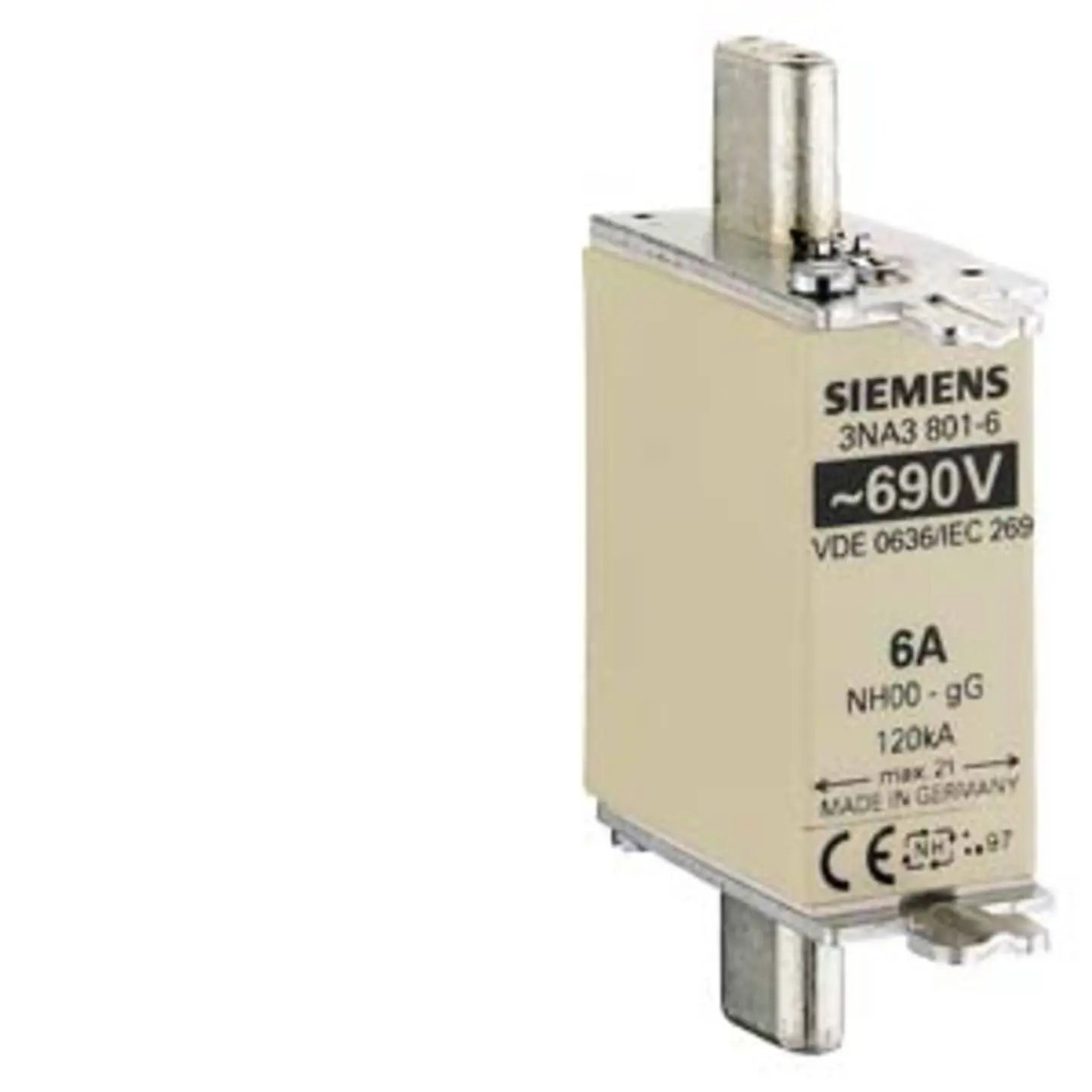 B-Ware Siemens Sicherungseinsatz Schmelzsicherung Nh000 Nh Sicherung G G 6 A - 4001869056746