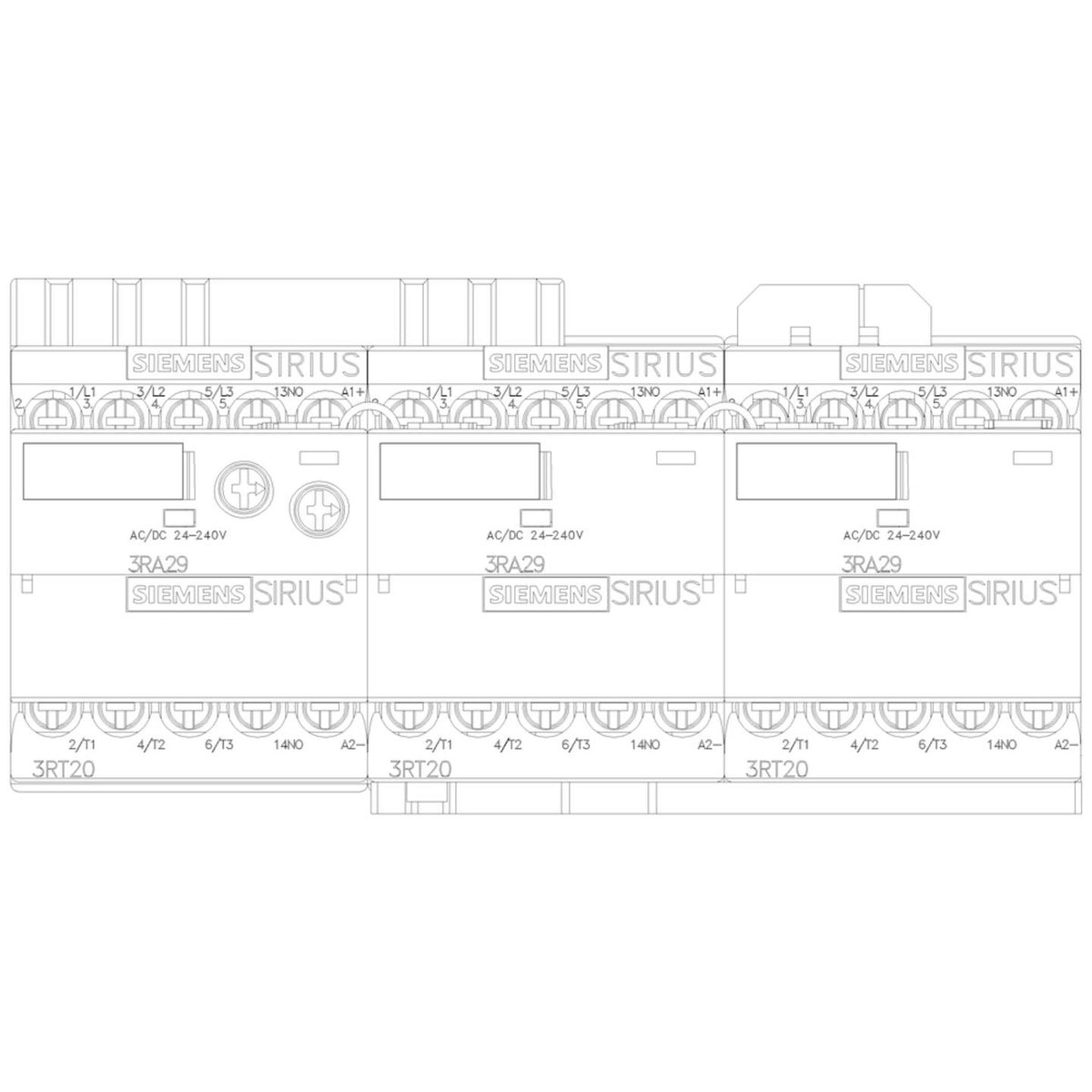 Siemens 3RA2415-8XF31-1BB4 Stern-Dreieck-Kombi Schütz S00 3polig 3 Schließer - 4011209838123