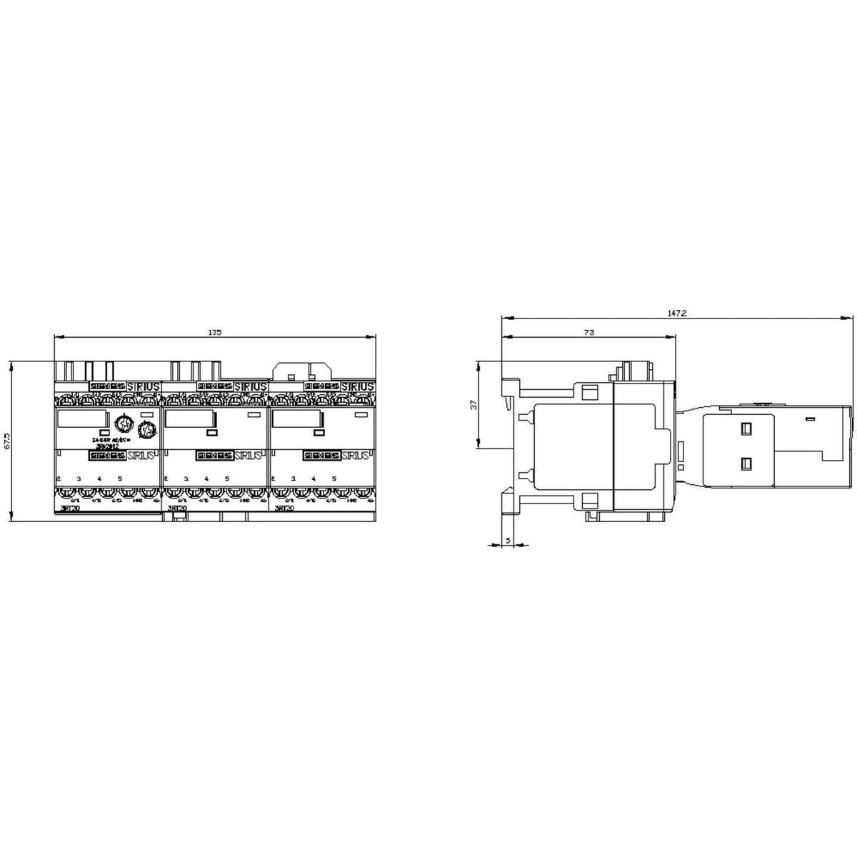 Siemens 3RA2415-8XF31-1BB4 Stern-Dreieck-Kombi Schütz S00 3polig 3 Schließer - 4011209838123