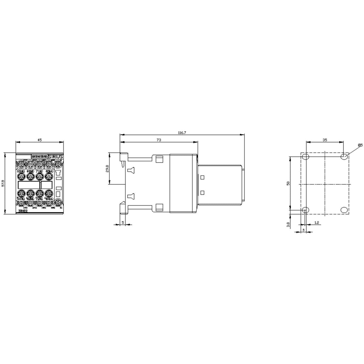 Siemens Hilfsschütz Schütz Relais S00 AC230V 6S 2Ö 50 60Hz Schraubanschluss - 4011209847743