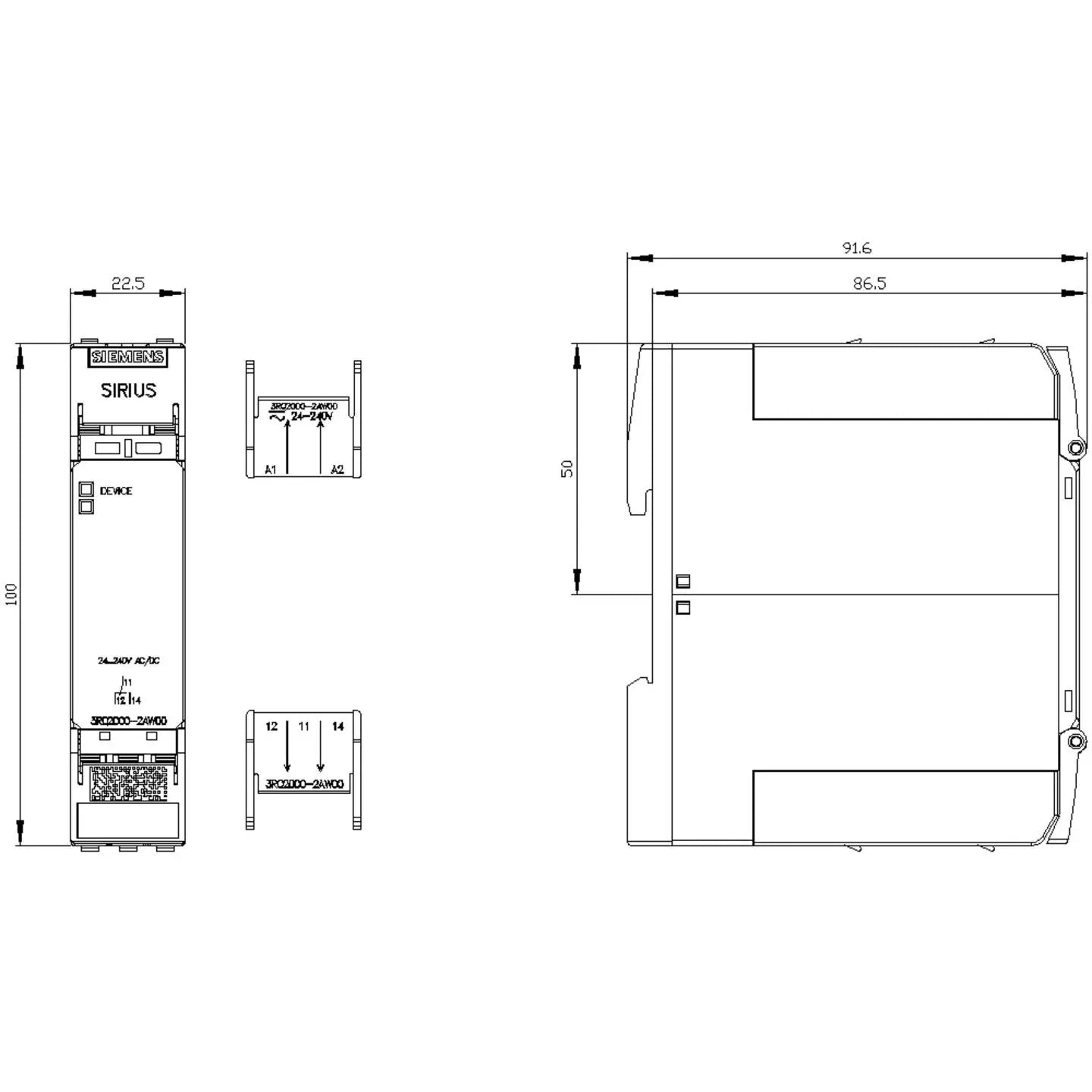 B-Ware Siemens Koppelrelais Relais Industriegehäuse Sirius Steuerung Federzuganschluss - 4047621050324
