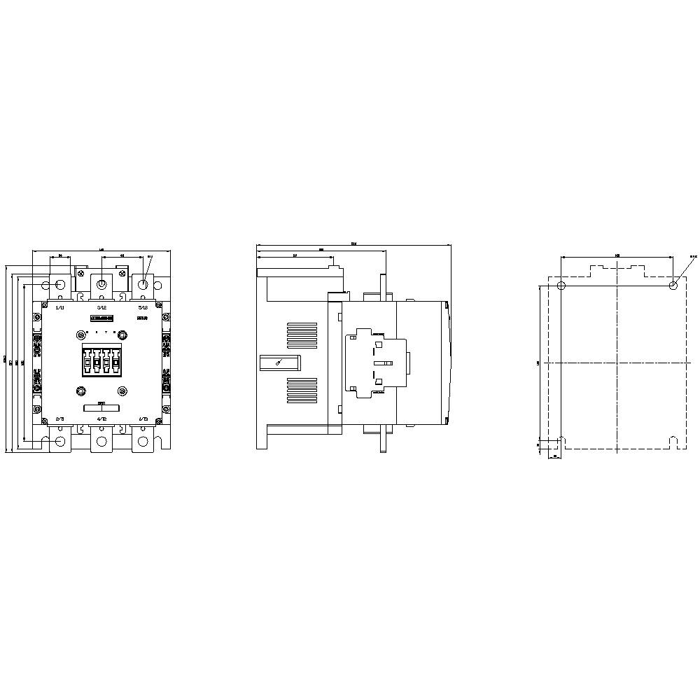 Siemens 3RT1076-6AV36 Schütz 3 Schließer 1000 V/AC Anschlussschiene Schütz IP00 - 4011209508583