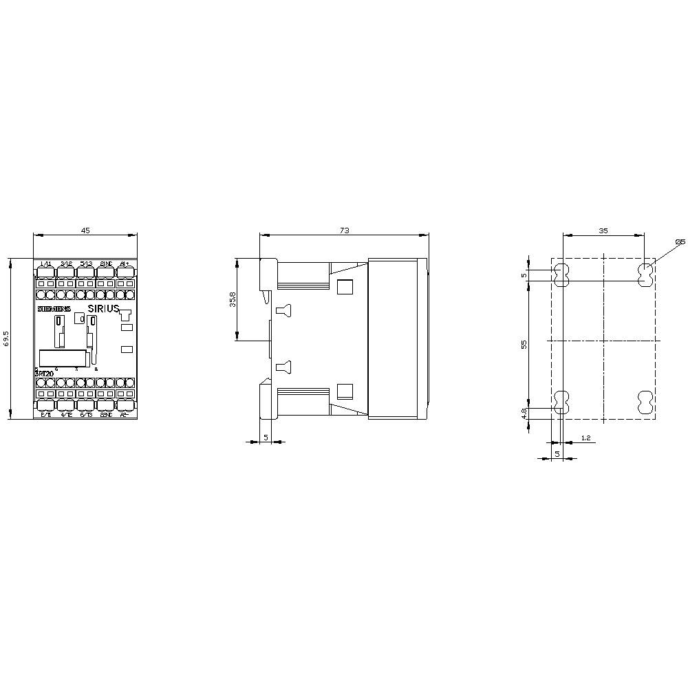 Siemens 3 Rt2016 2 Bf42 Leistungsschütz 3 Schließer 690 V/Ac Schütz Ac 3e 9 A/4 K W B-Ware - 4011209843882