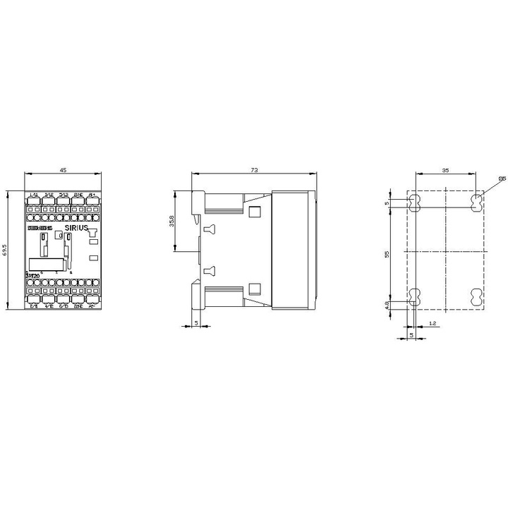 Siemens 3 Rt2016 2 Bf42 Leistungsschütz 3 Schließer 690 V/Ac Schütz Ac 3e 9 A/4 K W B-Ware - 4011209843882