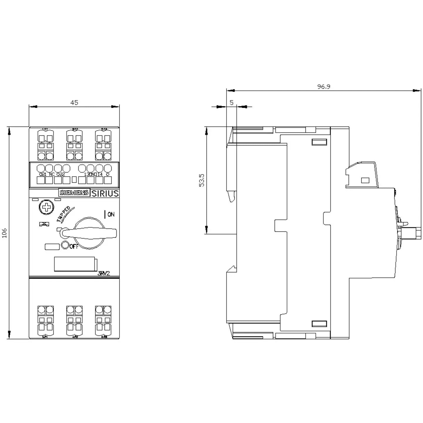 B-Ware Siemens Leistungsschalter Motorschutzschalter 3 Rv2011 1 Ea25 S00 3 Polig 4 A Ip20 - 4011209840980