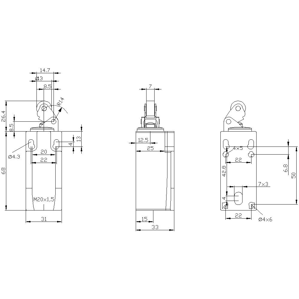 Siemens Positionsschalter Endschalter 3 Se52320 He10 Rollenhebel Metallhebel Ip65  B-Ware - 4011209694316