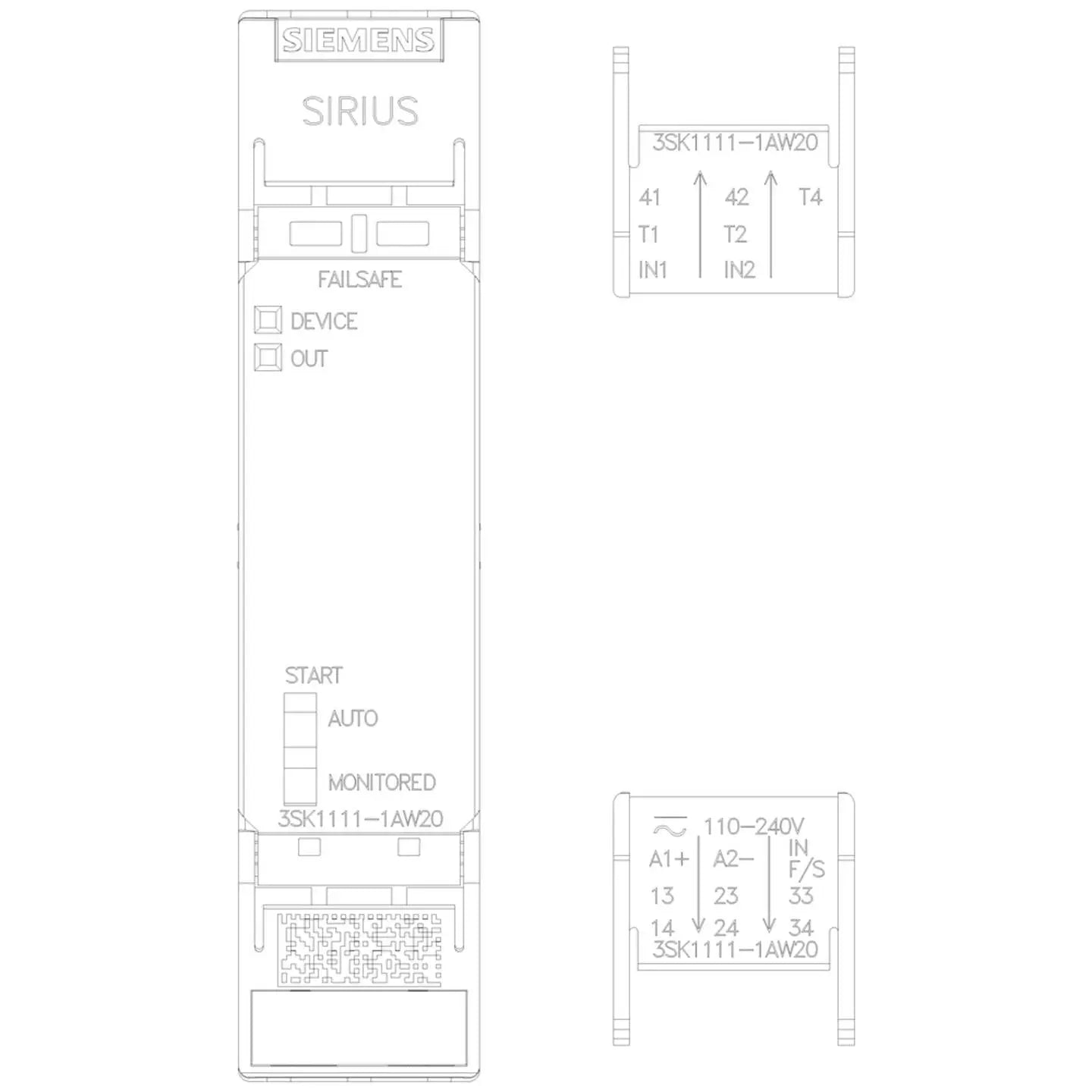 B-Ware Siemens Sicherheitsschaltgerät Relais Sirius 3 Sk1 3 Sk1111 1 Aw20 Grundgerät 110 V - 4011209913516