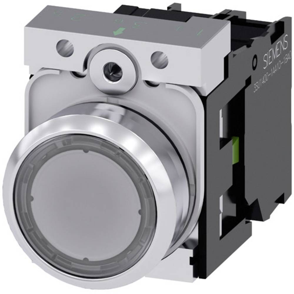 B-Ware Siemens Leuchtdrucktaster Drucktaster Led Knopf Weiß Frontring Metall Rund Klar