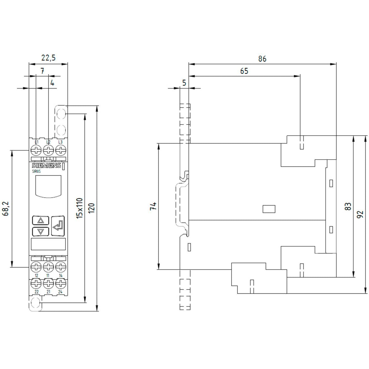 Siemens Überwachungsrelais Netzrelais 3UG4617-1CR20 Phasenfolge Phasenausfall - 4011209648395