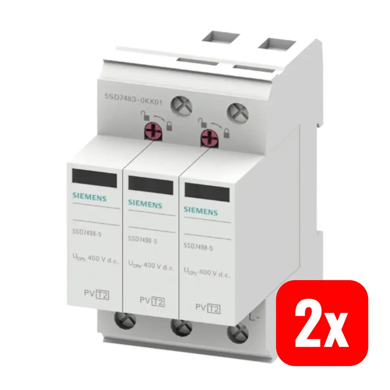 B-Ware Siemens überspannungsableiter Blitzschutz T2 Pv Gleichstrom 600 V 40 K A 2 Stück - 4047624352814