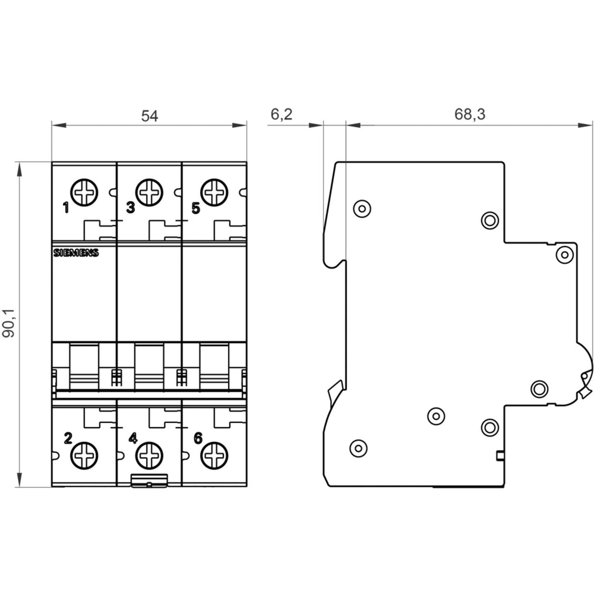 Siemens Leitungsschutzschalter Schutzschalter Sicherungsautomat 3polig 10A 400V - 4001869388748