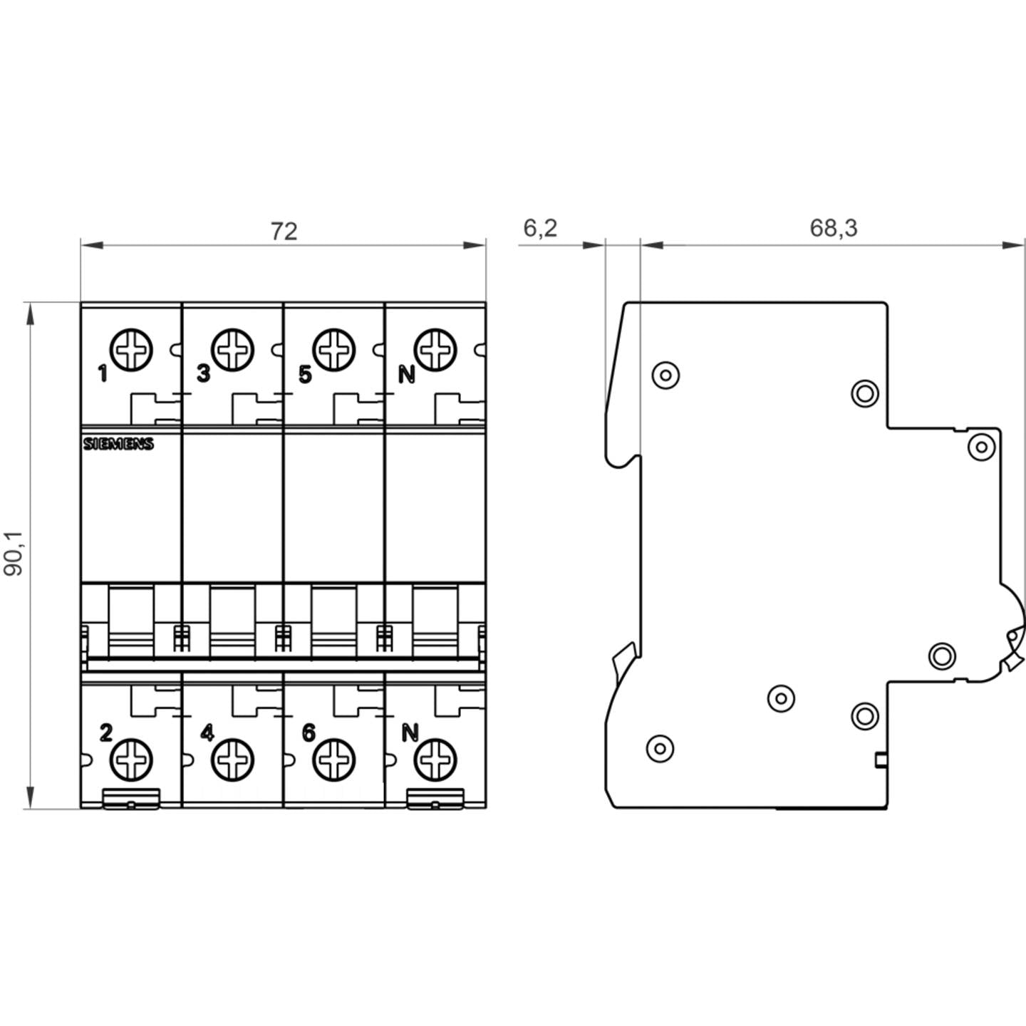 Siemens Leitungsschutzschalter Automat LS-Schalter 40A 400V SENTRON 5SL6640-6 - 4001869389745