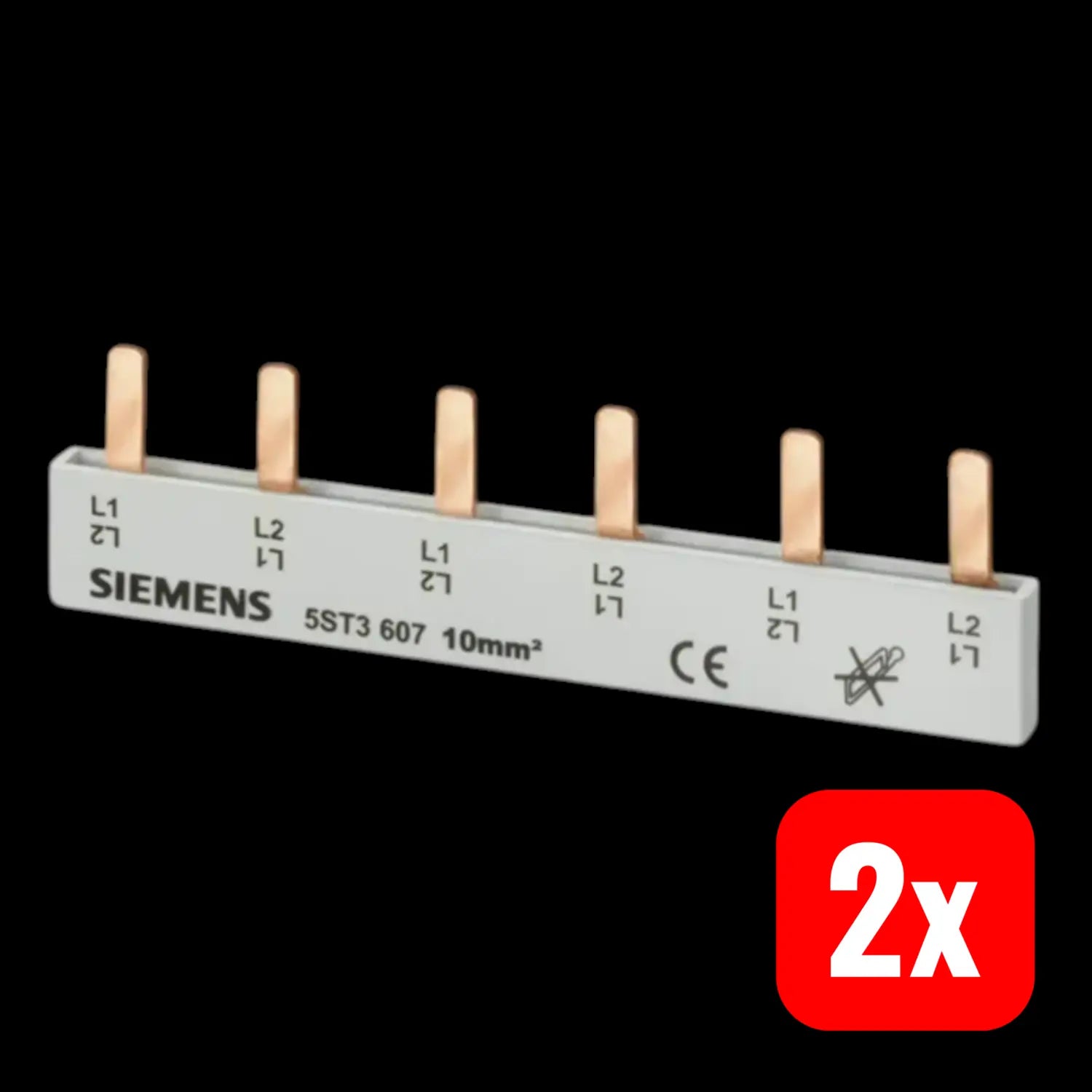 B-Ware Siemens Stiftsammelschiene Sammel Stromschiene 5 St3707 Isoliert 2 Phasig 2 Stück - 4001869209289