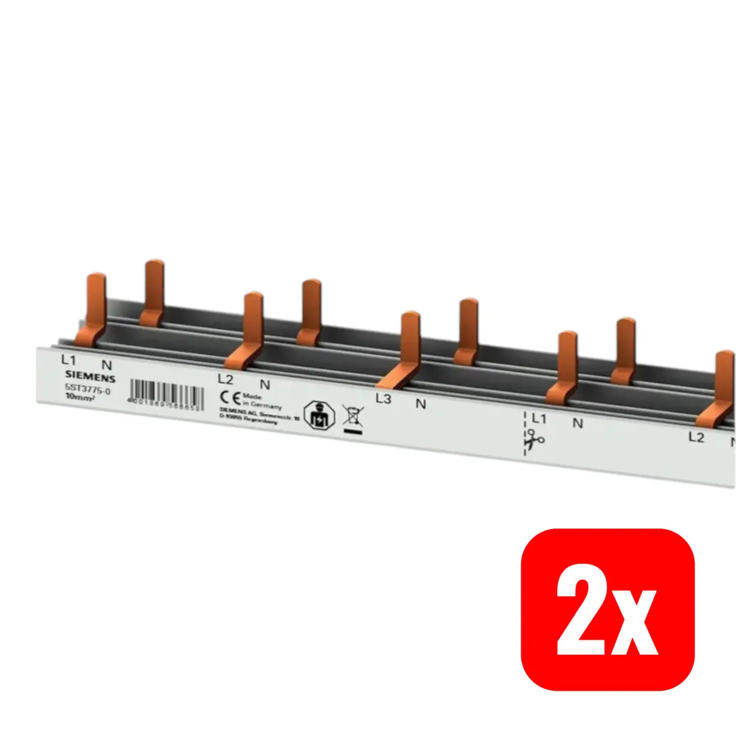 B-Ware Siemens 5 St3775 0 Stiftschiene Strom Stiftsammelschiene 4 Phasen 3polig 2 Stück - 4001869566658