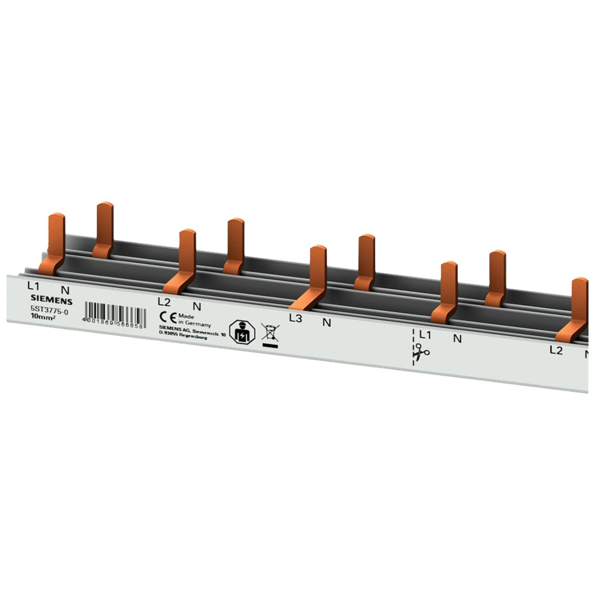 Siemens 5ST3775-0 Stiftschiene Strom Stiftsammelschiene 4 Phasen 3polig 2 STÜCK - 4001869566658