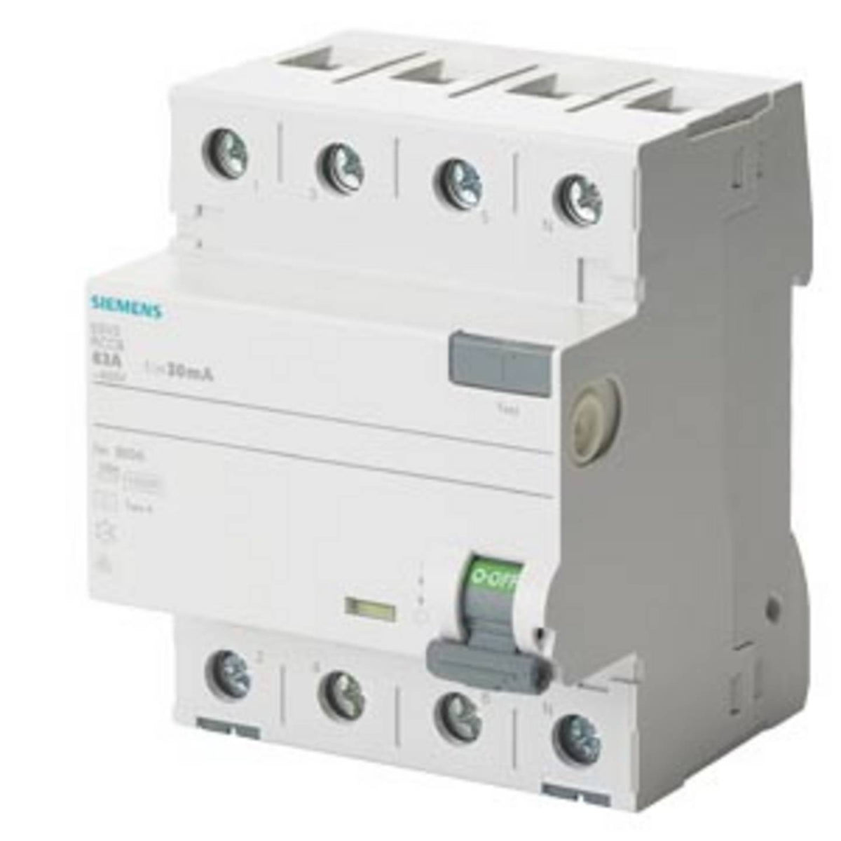 Siemens FI-Schutzschalter Fehlerstromschutzschalter SENTRON 5SV3 25A 30mA 4 Pol - 4001869484457