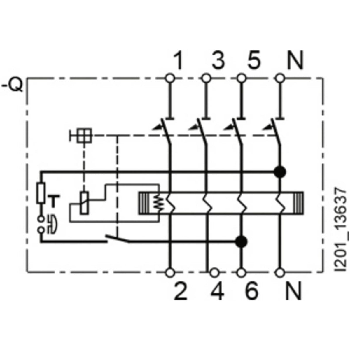 Siemens FI-Schutzschalter Fehlerstromschutzschalter SENTRON 5SV3 25A 30mA 4 Pol - 4001869484457