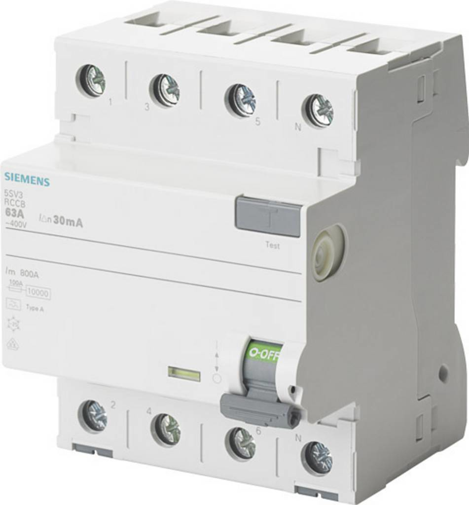 B-Ware Siemens 5 Sv3344 4 Fehlerstrom Schutzschalter Fi Schalter 4polig 40 A 0.03 A 400 V - 4001869549033