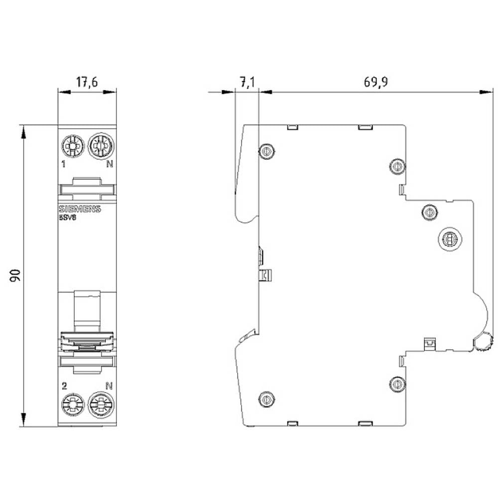 Siemens 5 Sv60167 Mc10 5 Sv6016 7 Mc10 Brandschutzschalter 2polig 10 A Schalter B-Ware