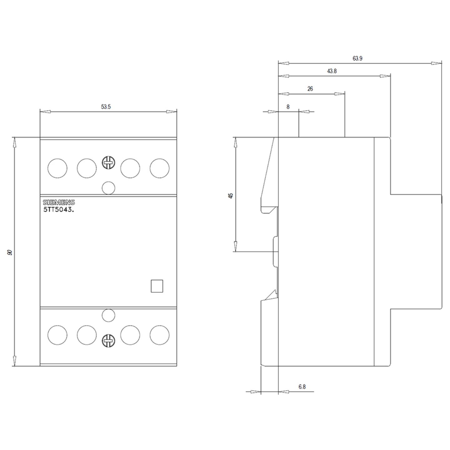 B-Ware Siemens Installationsschütz Schaltgerät 4 öffner 40 A 230 V Typ 5 Tt5843 0 1 Stück - 4001869344126