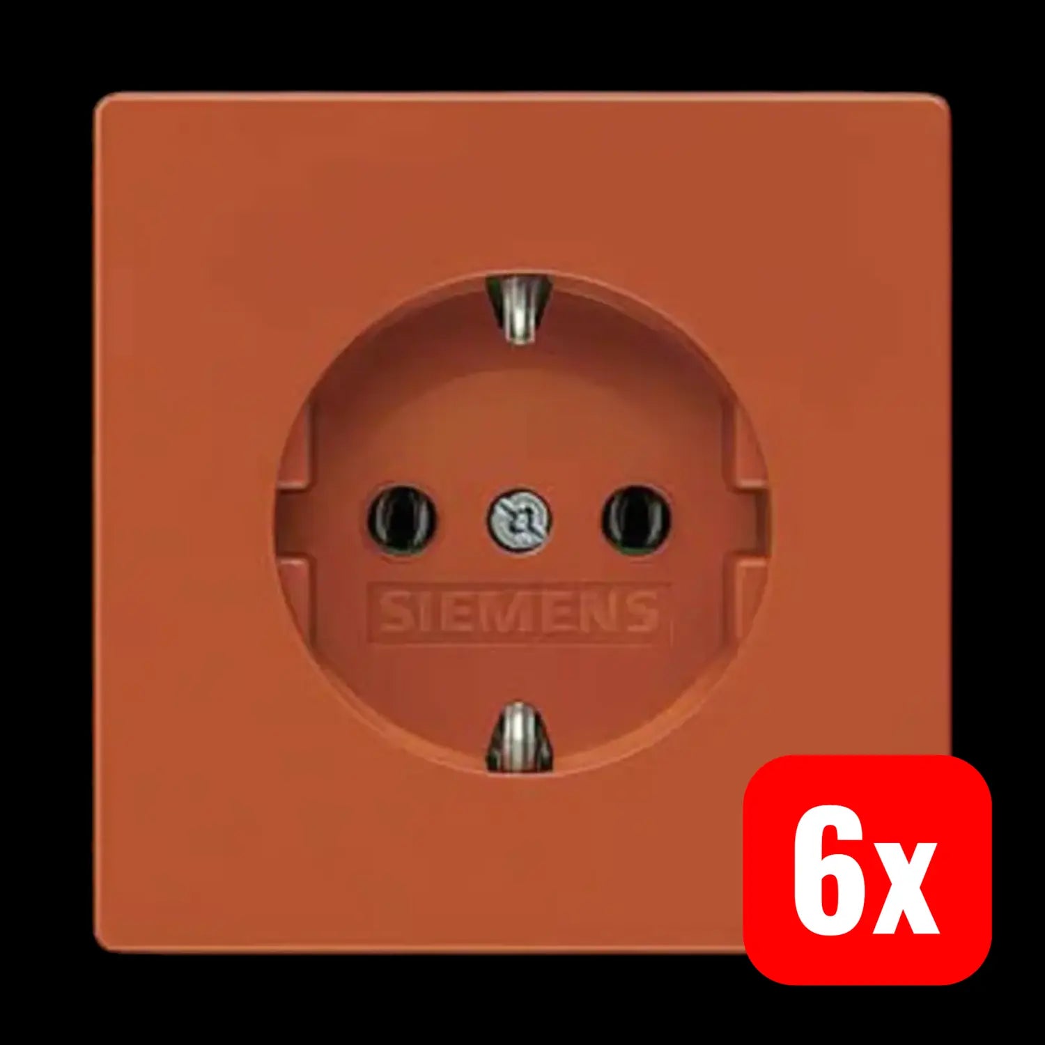 B-Ware Siemens Steckdose Steckdosen Schuko Unterputz Delta Style Rot Kunststoff 6 Stück - 4001869383255
