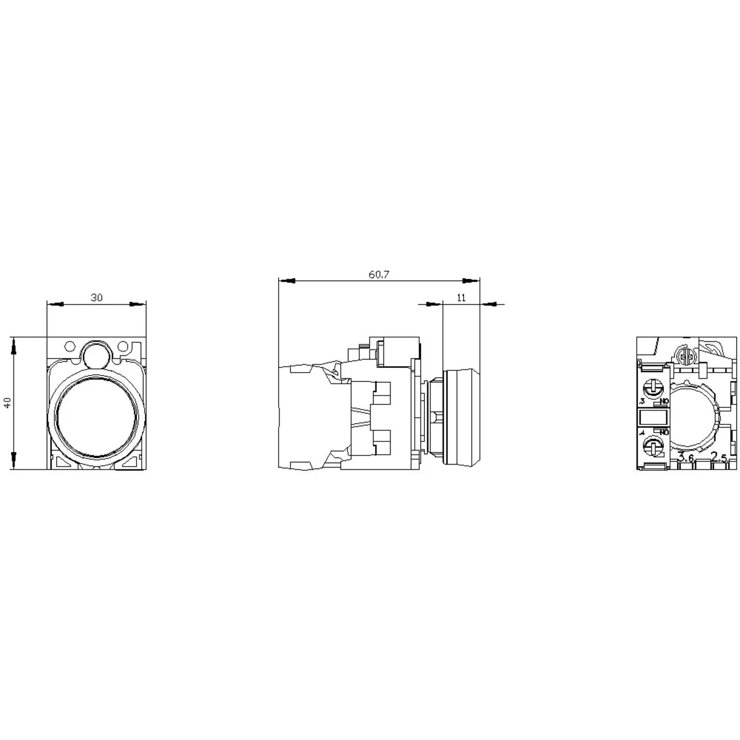 B-Ware Siemens Drucktaster Schalter Hauptschalter Gruen Kontrollleuchte - 4011209959378