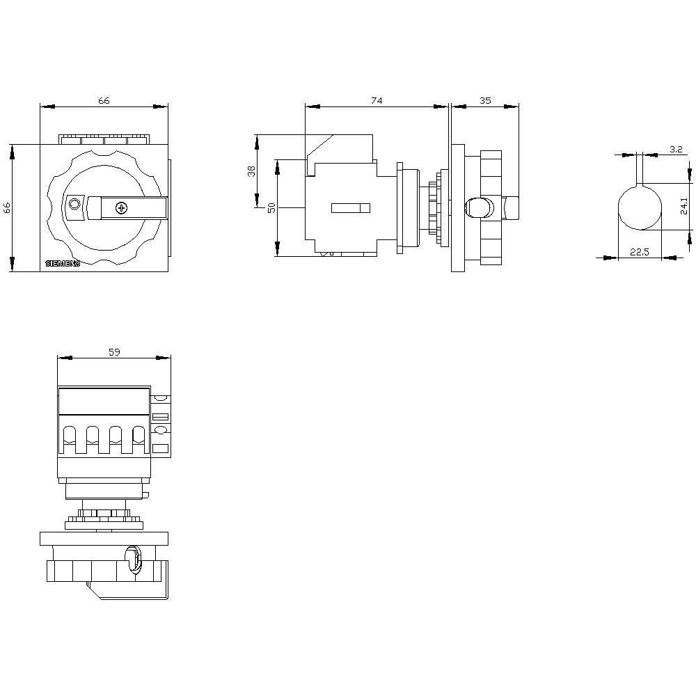 Siemens Entron Lasttrennschalter Not Aus Schalter 3 Polig Zentralbefestigung Rot B-Ware - 4011209512085