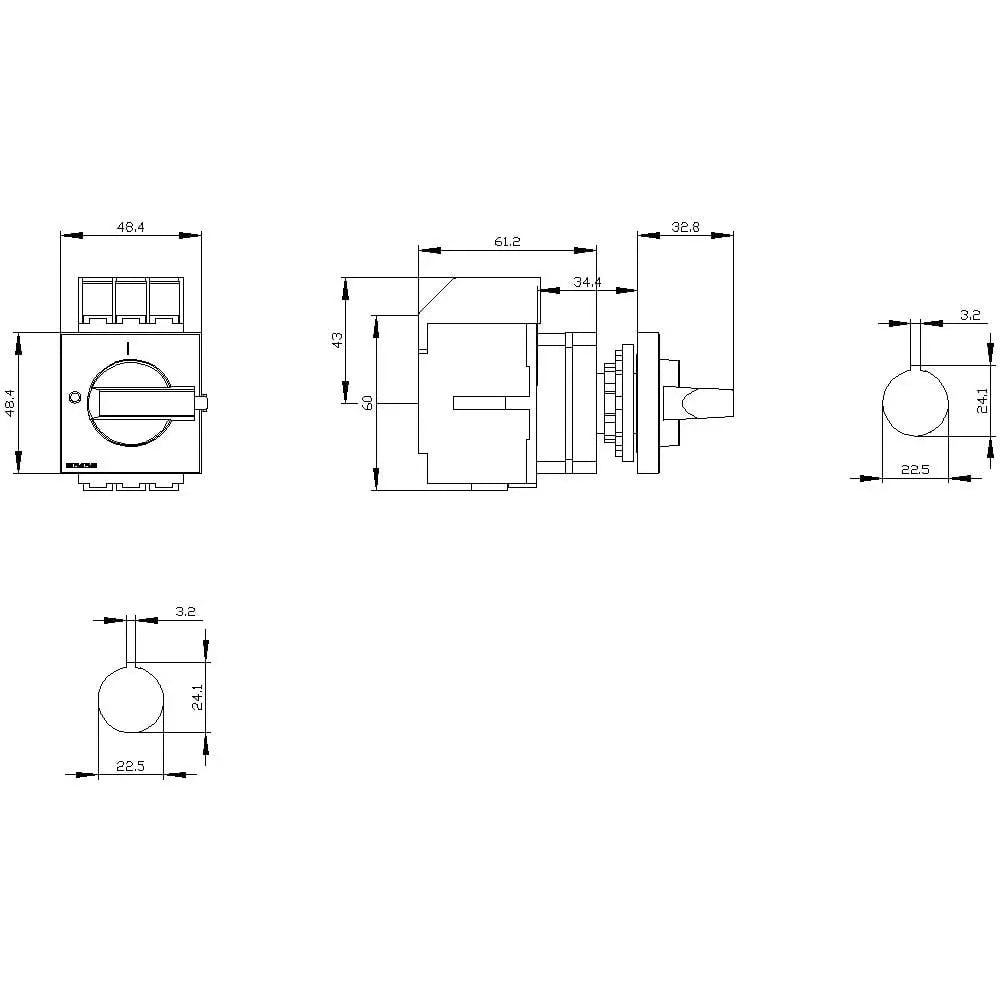 B-Ware Siemens Lasttrennschalter Hauptschalter Trennschalter 3polig 16 Mm² 16 A 690 V/Ac - 4001869550213