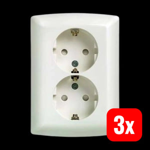 B-Ware Siemens Schuko Doppelsteckdose 5 Ub22113 Steckdose Delta Schuko Weiß 3 Stück