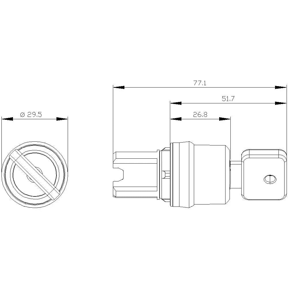 B-Ware Siemens Schlüsselschalter Schlüsselumschalter Rund Metall Rot Rastend Ip66 Ip67 - 4011209971905
