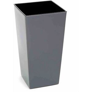 B-Ware Siena Garden Pflanzgefäß Blumentopf Anthrazit Kunststoff Hochglanzoptik Eckig