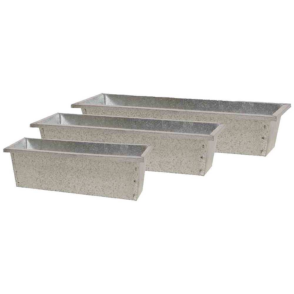 Siena Garden Balkonkasten Blumenkasten Stahl Silber 50x18 cm Blumenkübel 6 STÜCK - 4019111413797