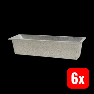 B-Ware Siena Garden Balkonkasten Blumenkasten Stahl Silber 50x18 Cm Blumenkübel 6 Stück