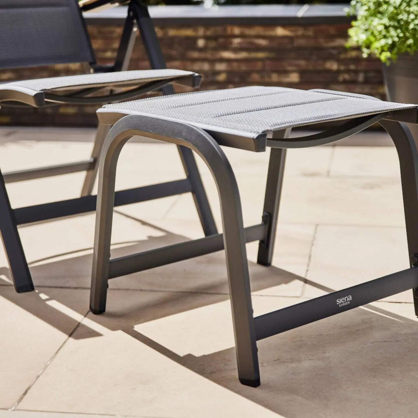B-Ware Siena Garden Gartenhocker Sitzbank Hocker Tesoro Aluminium Anthrazit Royal Grau - 4055938494922