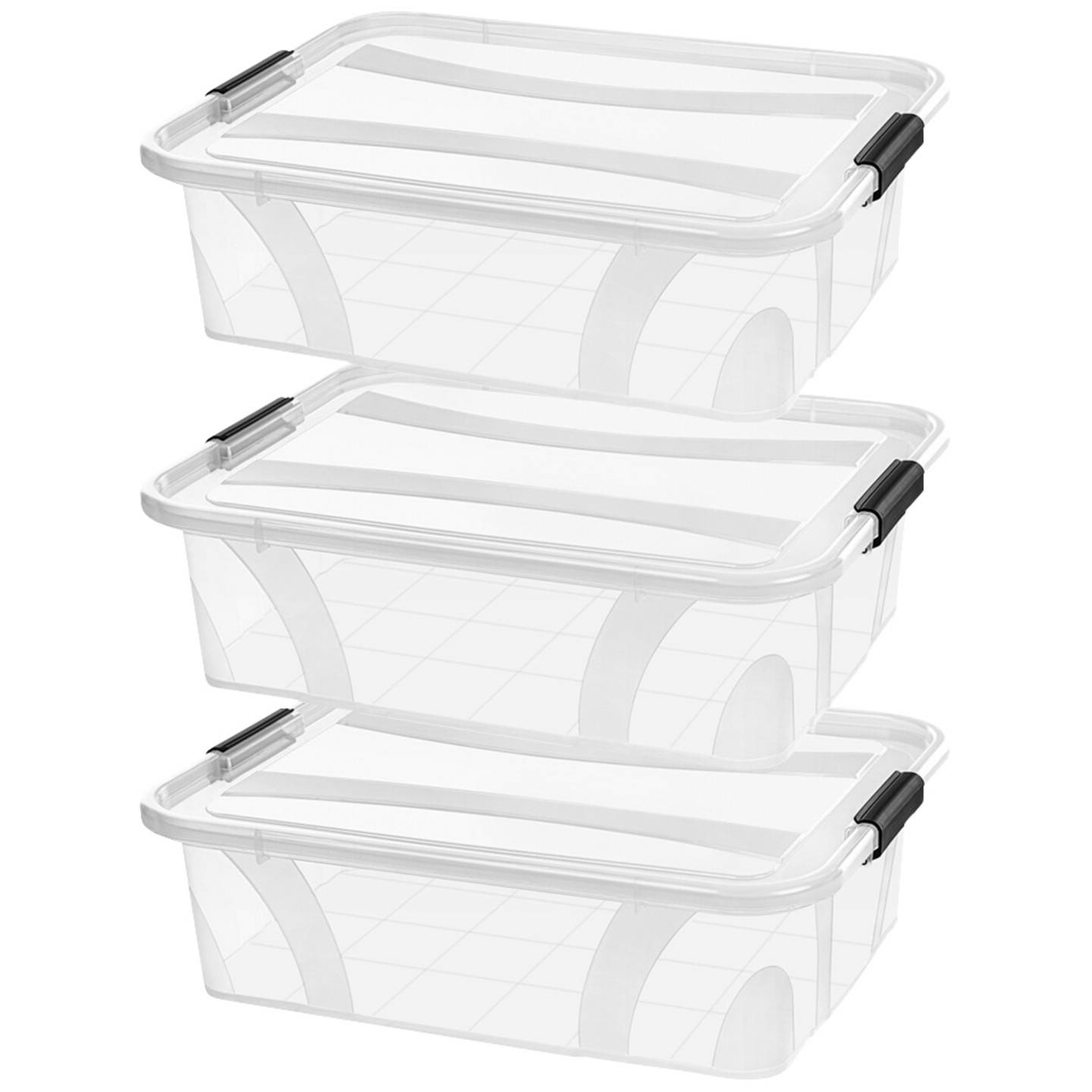 B-Ware Siena Home Aufbewahrungsbox Boxenset Anzio Transparent 7 L 6 Stück - 4019111528385