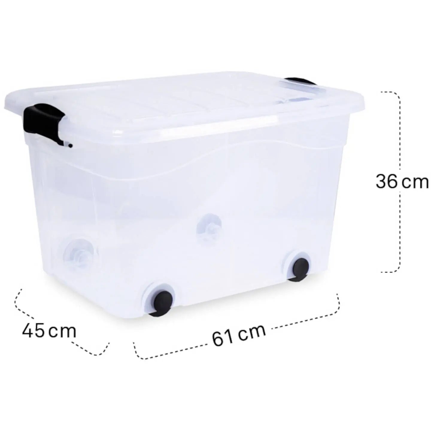 B-Ware Anzio Aufbewahrungsbox Behälter Siena Box 60l Rollen Deckel Transparent 5 Stück - 4055938502061
