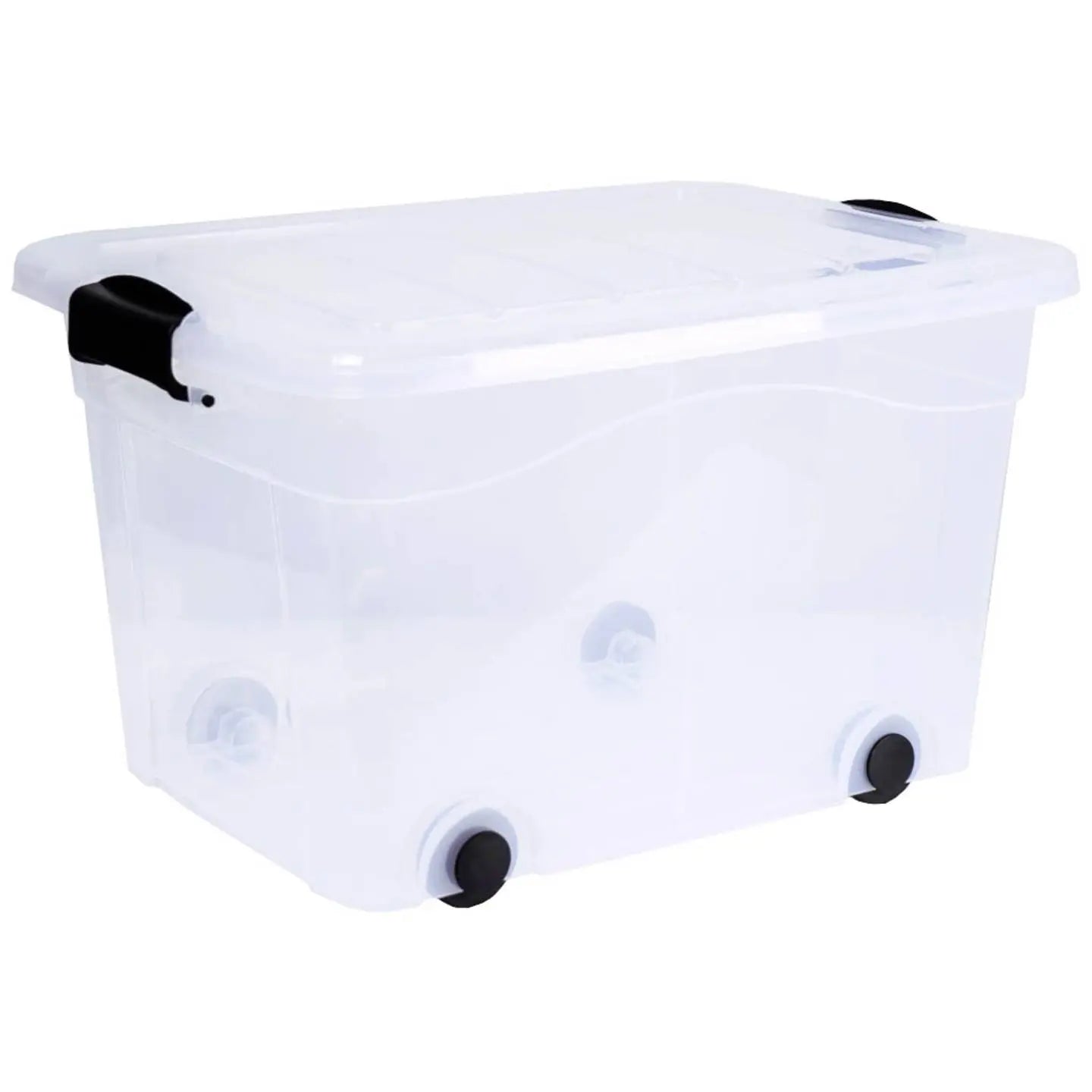 B-Ware Anzio Aufbewahrungsbox Behälter Siena Box 60l Rollen Deckel Transparent 5 Stück - 4055938502061