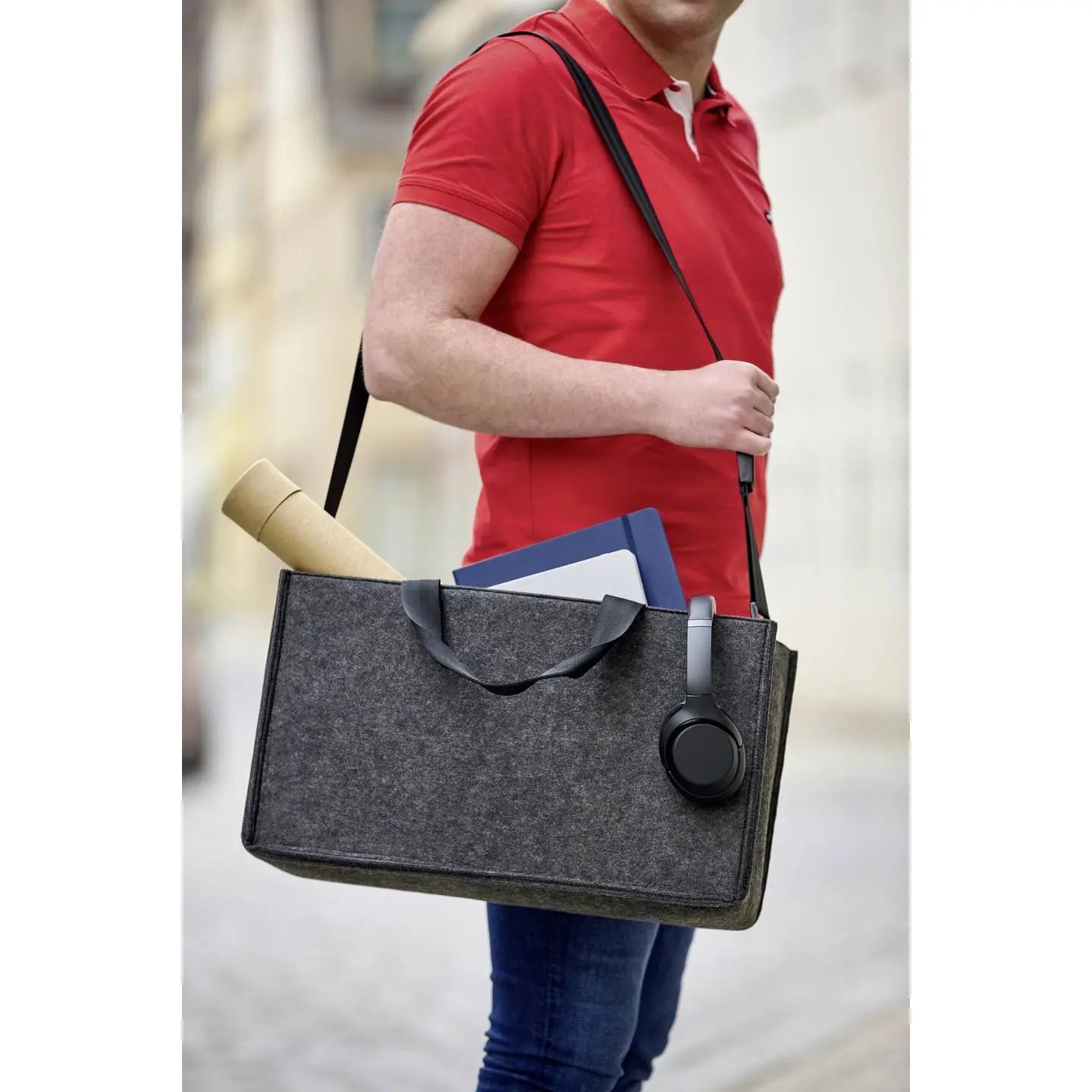 B-Ware Sigel Schultertasche Umhängetasche Desk Sharing Bag L Synthetischer Filz 50x28cm - 4004360793660