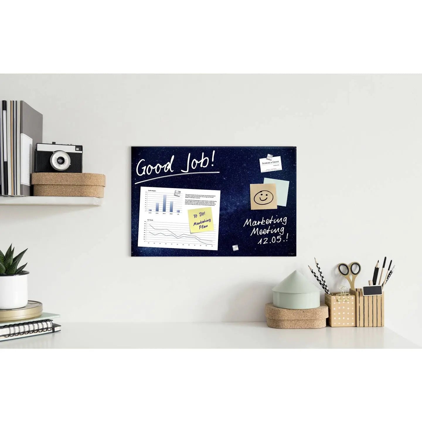 B-Ware Sigel Magnettafel Magnetboard Glasboard Galaxy Blau Befestigungsmaterial Magnete - 4004360792588