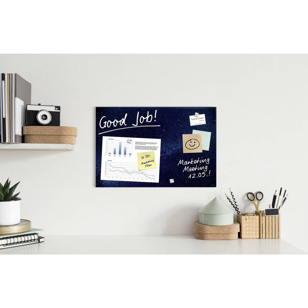 Sigel Magnettafel Magnetboard Glasboard Galaxy Blau Befestigungsmaterial Magn186 - 4004360792588