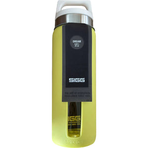 B-Ware Sigg Trinkflasche Flasche Glas Flasche Gelb Dream Ultra Lemon 0.65 L Deckel