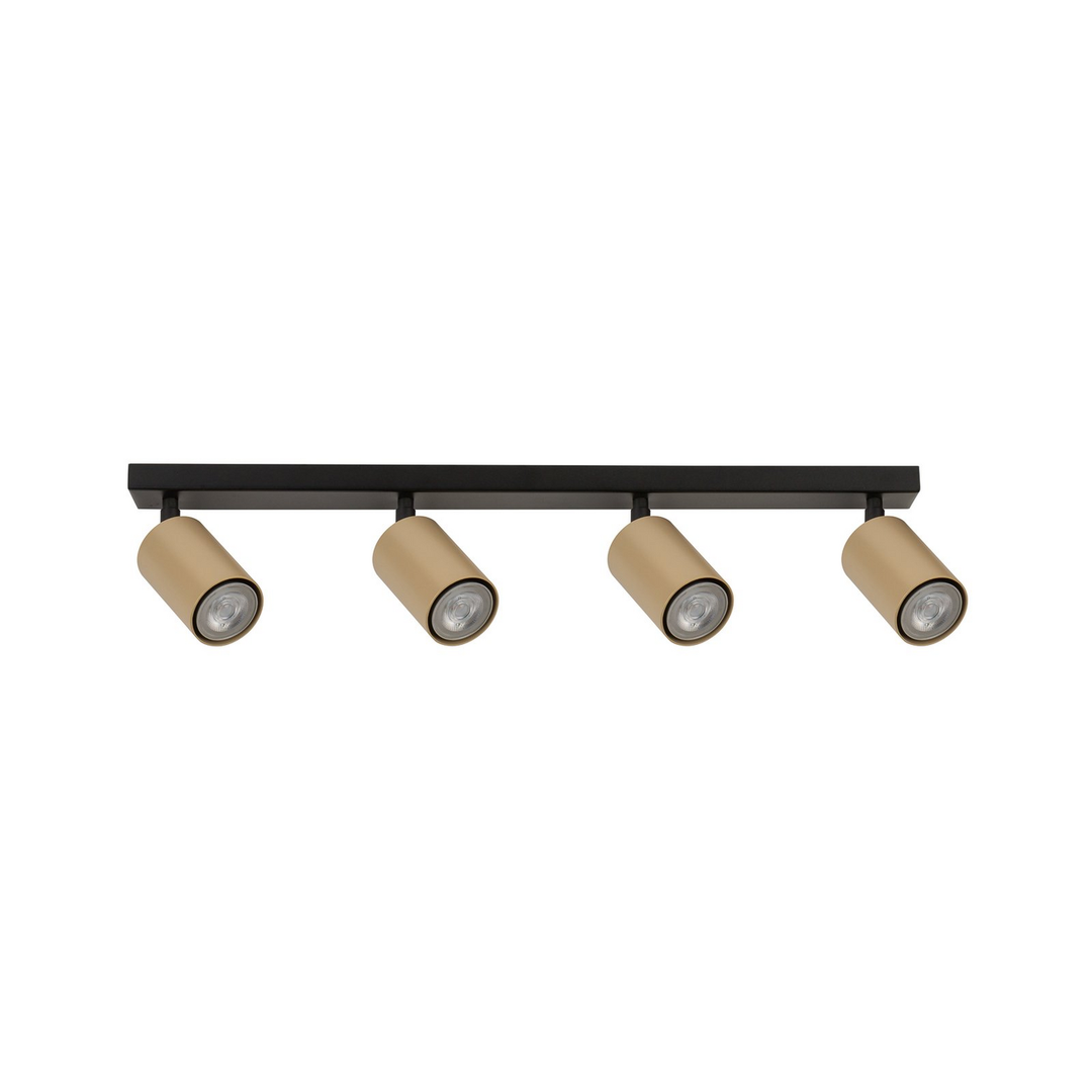 Sigma Deckenstrahler Spot Zoom Schwarz Gold 4 Flammig Gu10 Stahl Deckenleuchte B-Ware - 5907554416620
