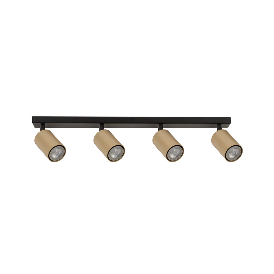 Sigma Deckenstrahler Spot Zoom Schwarz Gold 4 Flammig Gu10 Stahl Deckenleuchte B-Ware - 5907554416620