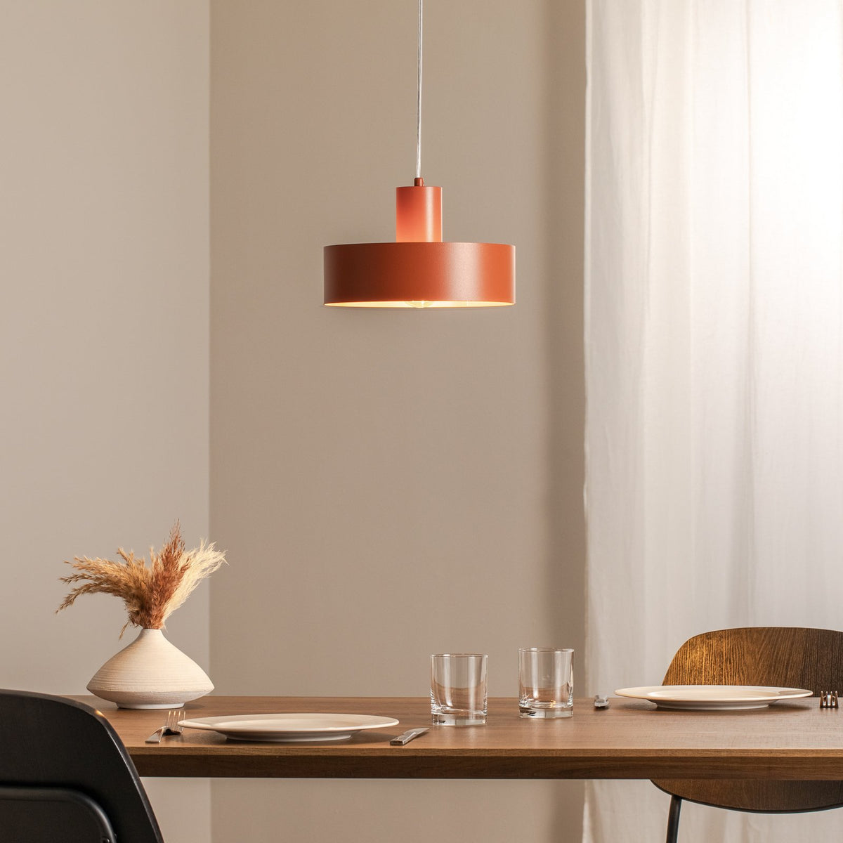 Sigma Hängeleuchte Rif M LED Pendelleuchte dimmbar rot Stahl Ø25cm 1-flammig - 5902846810872