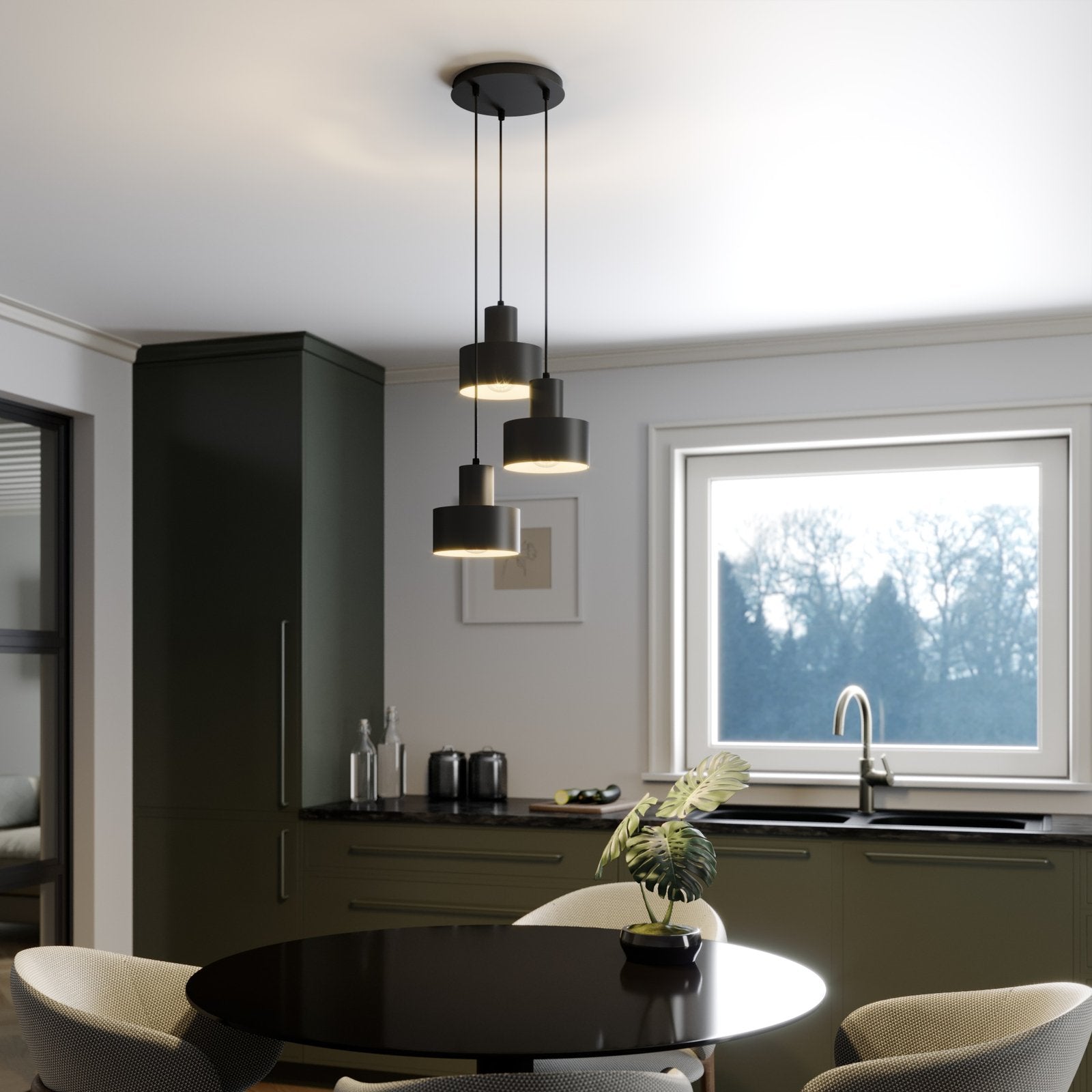 Sigma Lighting Hängeleuchte Rif Hängeleuchte Lampe LED Rondell dreiflammig E27 - 5902335264018