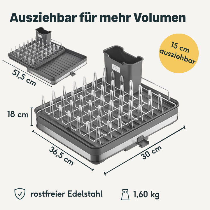 Silberthal Abtropfgestell Geschirrständer Abtropfkorb Ausziehbar Rechteckig535 - 4260470467062