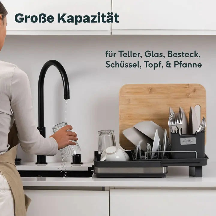 B-Ware Silberthal Abtropfgestell Geschirrständer Abtropfkorb Ausziehbar Rechteckig - 4260470467062