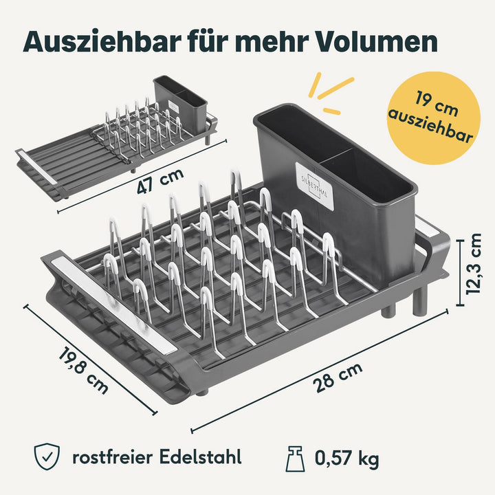 Silberthal Abtropfgestell Geschirrständer rostfrei ausziehbar rechteckig - 4260470467093