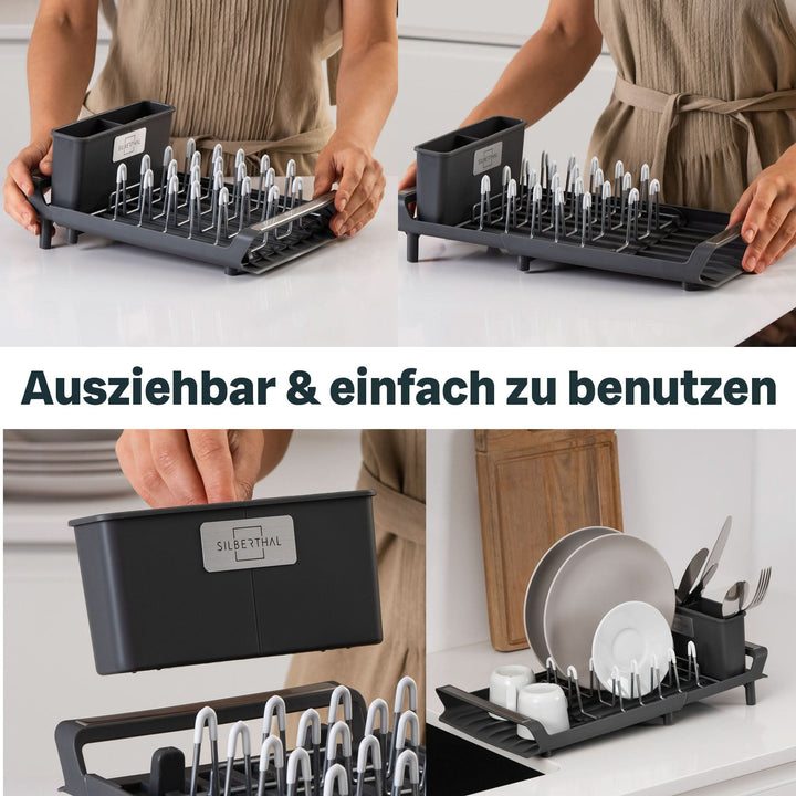Silberthal Abtropfgestell Geschirrständer rostfrei ausziehbar rechteckig - 4260470467093